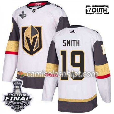 Camisola Vegas Golden Knights Reilly Smith 19 2018 Stanley Cup Final Patch Adidas Branco Authentic - Criança